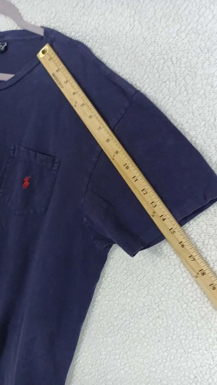 Vintage Polo Ralph Lauren T-Shirt Mens Size Large Cotton Chest Pocket Pony Logo